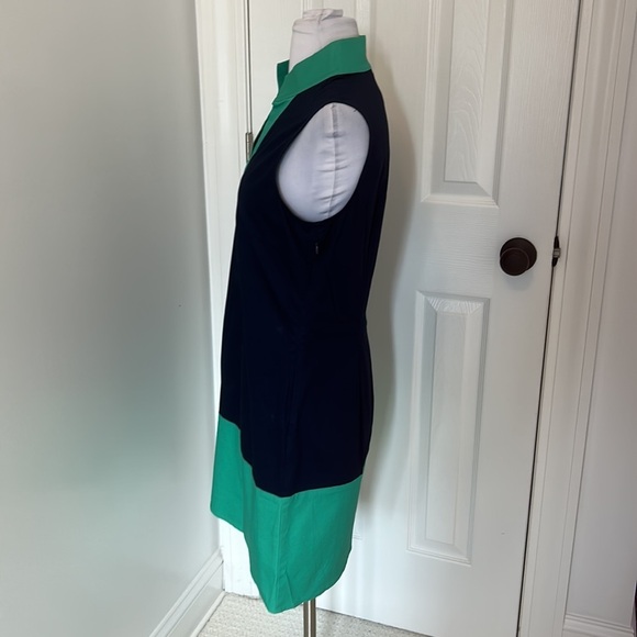 Sail to Sable Colorblock Shift Dress Navy/Kelly Green - Picture 5 of 8